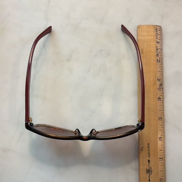 LACOSTE Tortoise Shell Gradient Tan & Burgundy  Sunglasses EUC Sunnies Preppy 🐊 - Picture 13 of 14